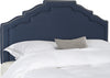 Safavieh Alexia Steel Blue Linen Headboard-Silver Nail Head Bedding 