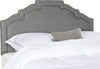 Safavieh Alexia Grey Linen Headboard-Silver Nail Heads Bedding 