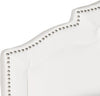 Safavieh Alexia White Headboard-Silver Nail Heads Bedding 