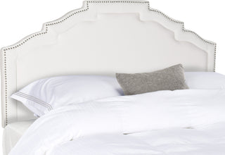 Safavieh Alexia White Headboard-Silver Nail Heads Bedding main image