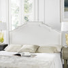 Safavieh Alexia White Headboard-Silver Nail Heads Bedding 