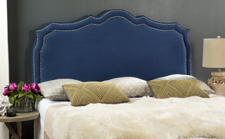 Safavieh Skyler Headboard Steel Blue Bedding 