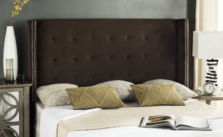 Safavieh Keegan Velvet Headboard Chocolate Furniture  Feature