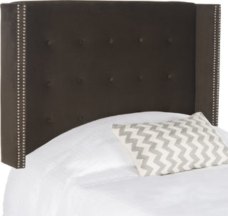 Safavieh Keegan Velvet Headboard Chocolate Bedding 