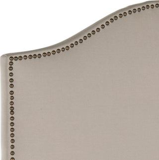 Safavieh Connie Taupe Headboard-Brass Nail Head Bedding 