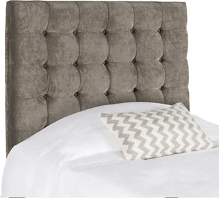 Safavieh Lamar Greige Tufted Velvet Headboard Bedding main image