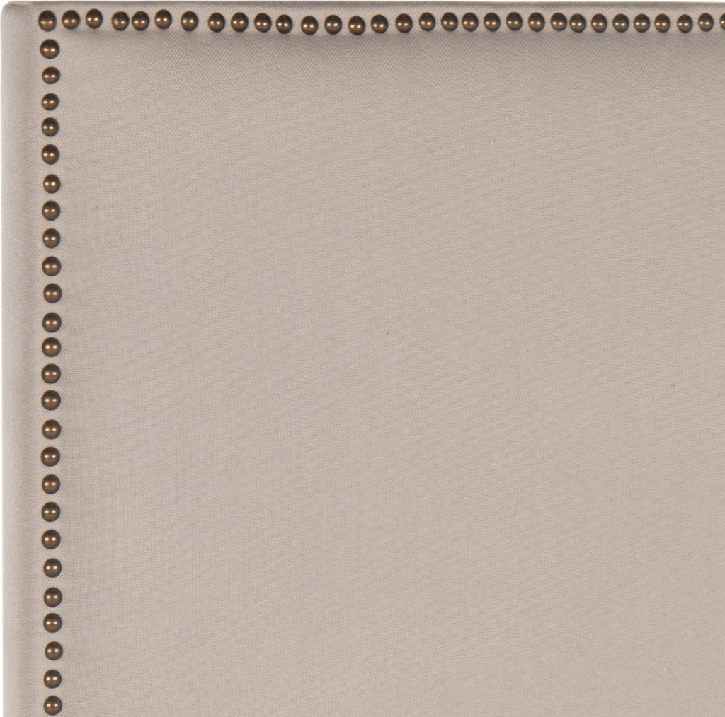 Safavieh Sydney Taupe Headboard-Brass Nail Head Bedding 