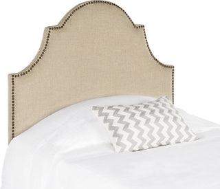 Safavieh Hallmar Hemp Arched Headboard-Brass Nail Head Bedding main image