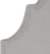 Safavieh Hallmar Arctic Grey Arched Headboard-Silver Nail Head Bedding 