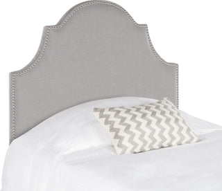 Safavieh Hallmar Arctic Grey Arched Headboard-Silver Nail Head Bedding main image