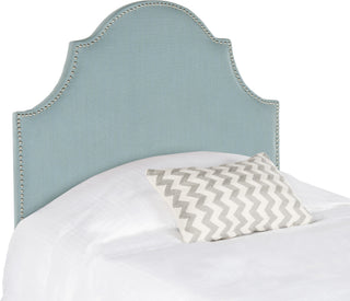 Safavieh Hallmar Sky Blue Arched Headboard-Silver Nail Head Bedding main image