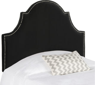 Safavieh Hallmar Black Velvet Headboard-Silver Nail Head Bedding main image