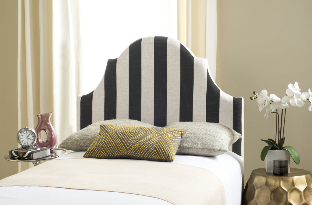Safavieh Hallmar Black and White Stripe Headboard Furniture  Feature