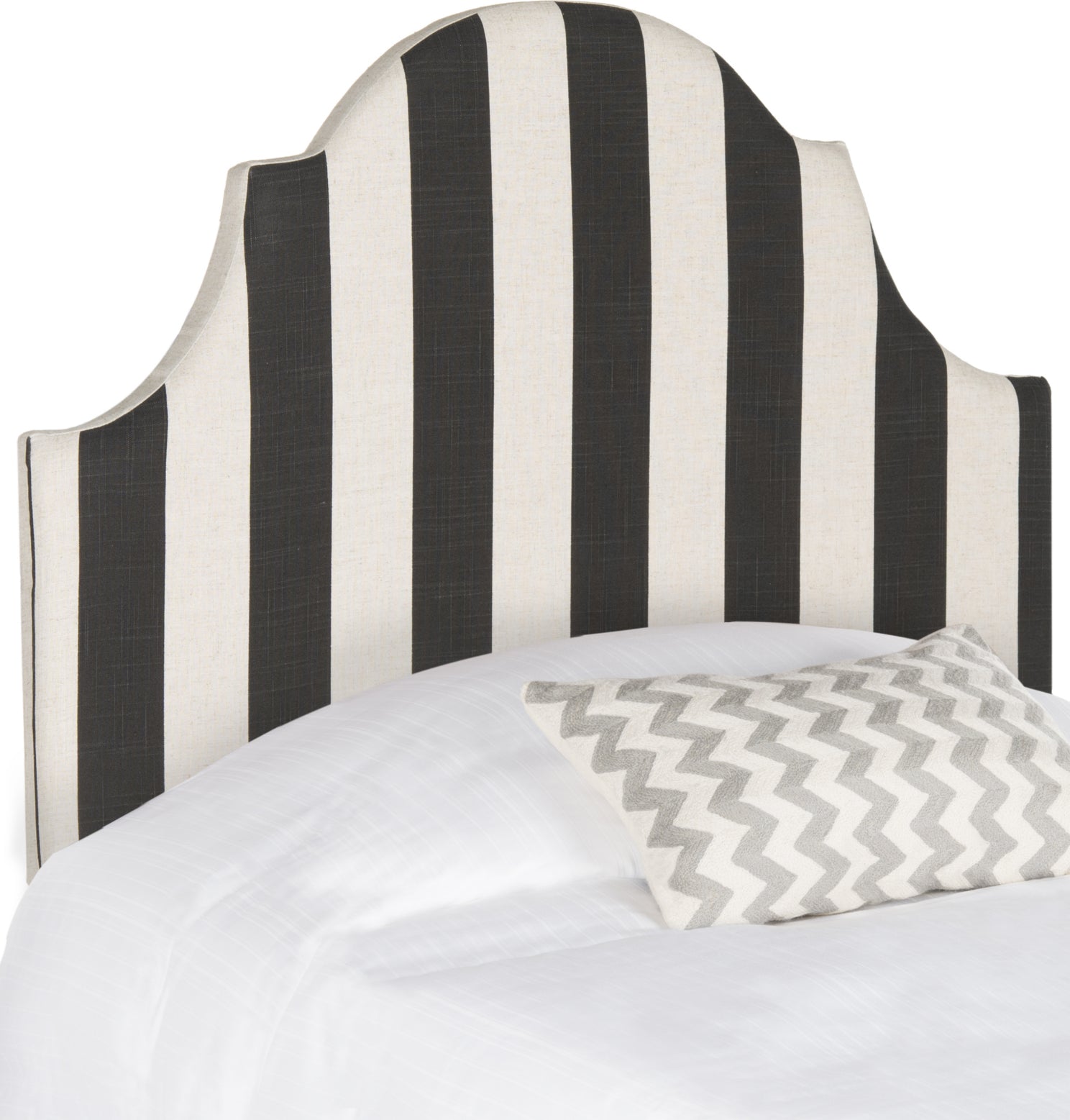 Safavieh Hallmar Black and White Stripe Headboard Bedding main image