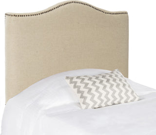 Safavieh Jeneve Hemp Winged Headboard-Brass Nail Head Bedding main image