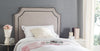 Safavieh Dane Taupe and Black Welt Piping Headboard Taupe/Black Furniture  Feature