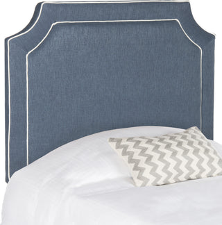 Safavieh Dane Denim Blue and White Piping Headboard Bedding main image