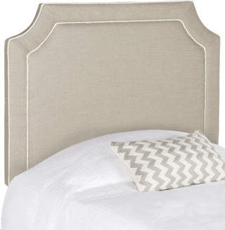 Safavieh Dane Oyester and White Piping Headboard Bedding main image