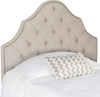 Safavieh Arebelle Taupe Tufted Headboard-Silver Nail Head main image