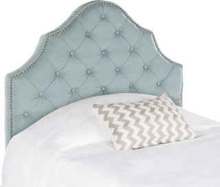 Safavieh Arebelle Sky Blue Tufted Headboard-Silver Nail Head Bedding main image