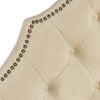 Safavieh Arebelle Buckwheat Velvet Headboard -Brass Nail Head Bedding 