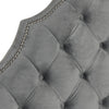 Safavieh Arebelle Pewter Velvet Tufted Headboard-Silver Nail Head Bedding 