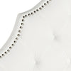 Safavieh Arebelle White Velvet Tufted Headboard-Silver Nail Head Bedding 