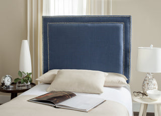 Safavieh Cory Navy Headboard-Silver Nail Head Furniture  Feature