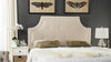 Safavieh Tallulah Oyester and White Arched Tufted Headboard Bedding 