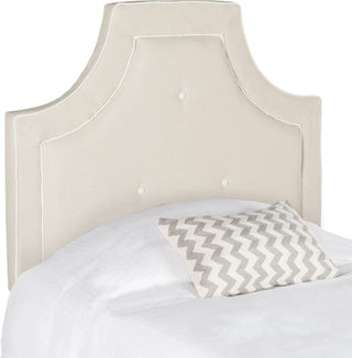 Safavieh Tallulah Oyester and White Arched Tufted Headboard Bedding 