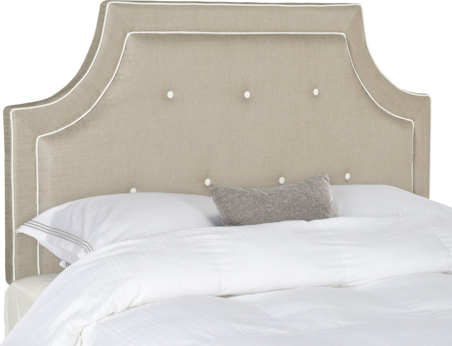 Safavieh Tallulah Light Oyster Arched Tufted Headboard Bedding main image