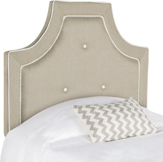 Safavieh Tallulah Light Oyster Arched Tufted Headboard Bedding 