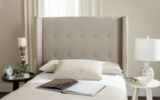 Safavieh Damon Smoke Winged Headboard Bedding 