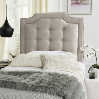 Safavieh Sapphire Tufted Linen Headboard Taupe  Feature