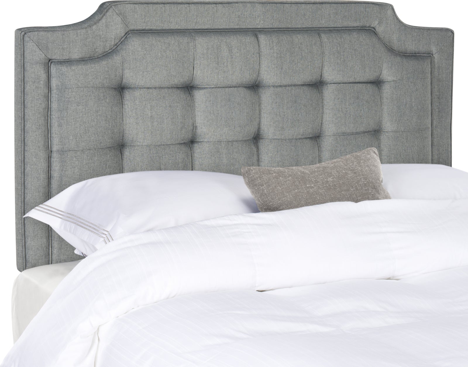 Safavieh Sapphire Tufted Linen Headboard Grey Bedding main image