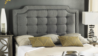 Safavieh Sapphire Tufted Linen Headboard Grey  Feature