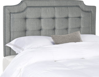 Safavieh Sapphire Tufted Linen Headboard Grey Bedding 