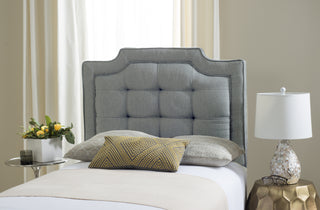 Safavieh Sapphire Tufted Linen Headboard Grey Bedding 