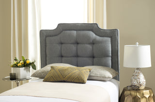 Safavieh Sapphire Tufted Linen Headboard Grey Bedding 