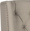 Safavieh London Taupe Tufted Linen Headboard-Flat Nail Heads Bedding 