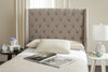 Safavieh London Taupe Tufted Linen Headboard-Flat Nail Heads Bedding 