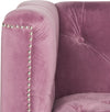 Safavieh Hollywood Glam Tufted Acrylic Plum Club Chair With Silver Nail Heads and Clear Furniture 