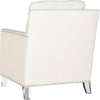 Safavieh Hollywood Glam Tufted Acrylic White Club Chair With Silver Nail Heads and Clear Furniture 