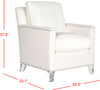 Safavieh Hollywood Glam Tufted Acrylic White Club Chair With Silver Nail Heads and Clear Furniture 