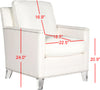 Safavieh Hollywood Glam Tufted Acrylic White Club Chair With Silver Nail Heads and Clear Furniture 