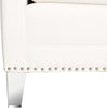 Safavieh Hollywood Glam Tufted Acrylic White Club Chair With Silver Nail Heads and Clear Furniture 