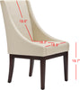 Safavieh Creme Leather Sloping Armchair Cream and Cherry Mahogany