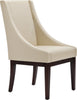 Safavieh Creme Leather Sloping Armchair Cream and Cherry Mahogany