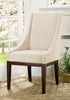 Safavieh Creme Fabric Sloping Armchair Natural Cream and Cherry Mahogany