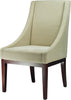 Safavieh Creme Fabric Sloping Armchair Natural Cream and Cherry Mahogany